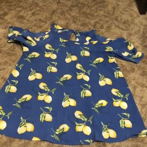 Lemon cold shoulder top!